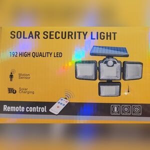 Solar Security Light with Remote - Black